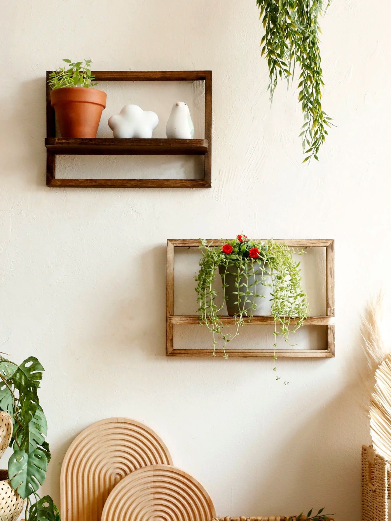 Rustic Wooden Floating Shelves