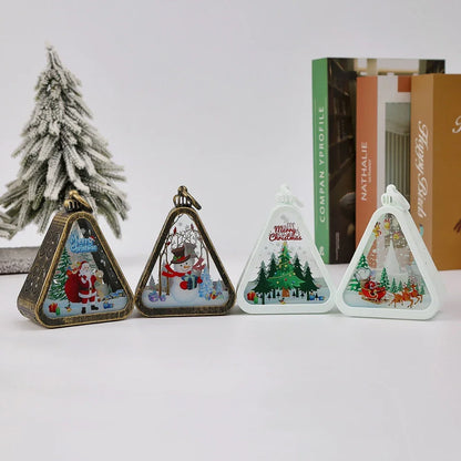 Mini Christmas LED Triangle Lantern