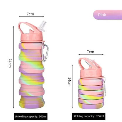 Foldable Silicone Water Bottle 500ML | Leakproof BPA Free