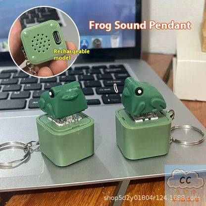 Funny Frog Duck Keychain Fidget Clicker with LED