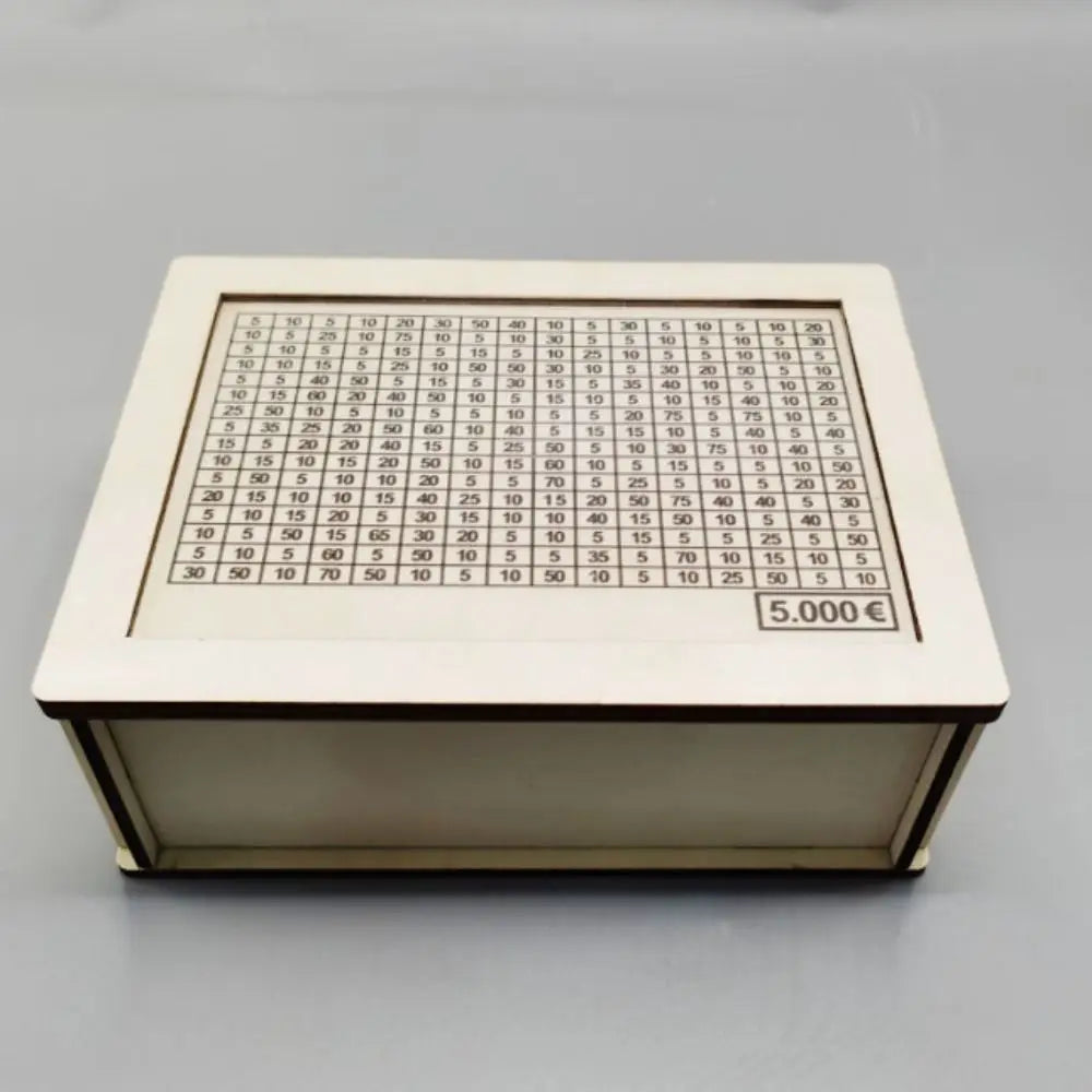 Wooden Piggy Bank With Money Goal Counter