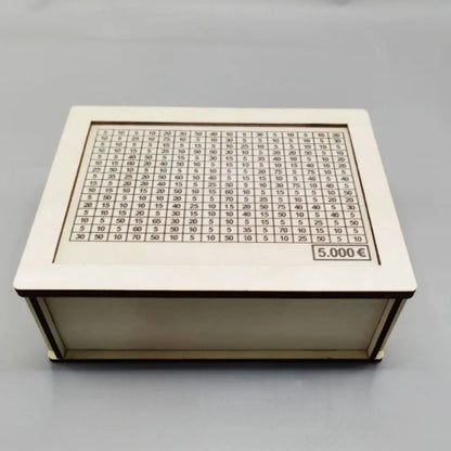 Wooden Piggy Bank With Money Goal Counter