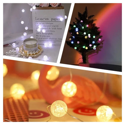 LED Crack Ball Lights String Garland