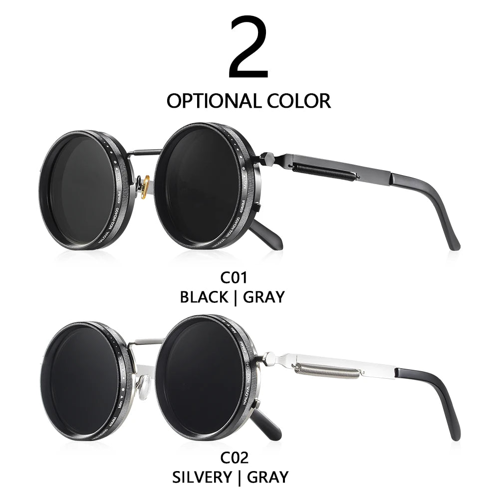 CRIXALIS Adjustable Dimming Round Sunglasses – Polarized UV400 ND9