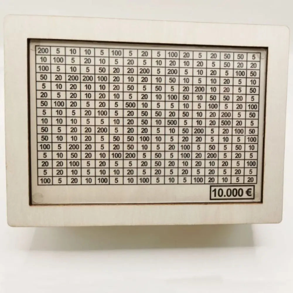 Wooden Piggy Bank With Money Goal Counter