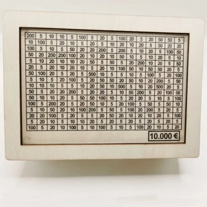 Wooden Piggy Bank With Money Goal Counter