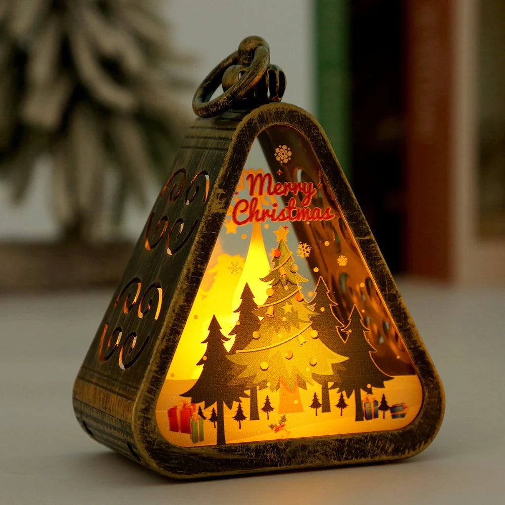 Mini Christmas LED Triangle Lantern
