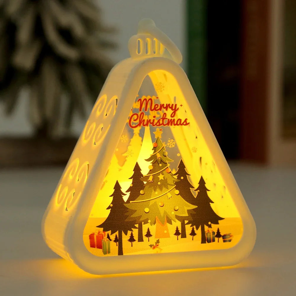 Mini Christmas LED Triangle Lantern
