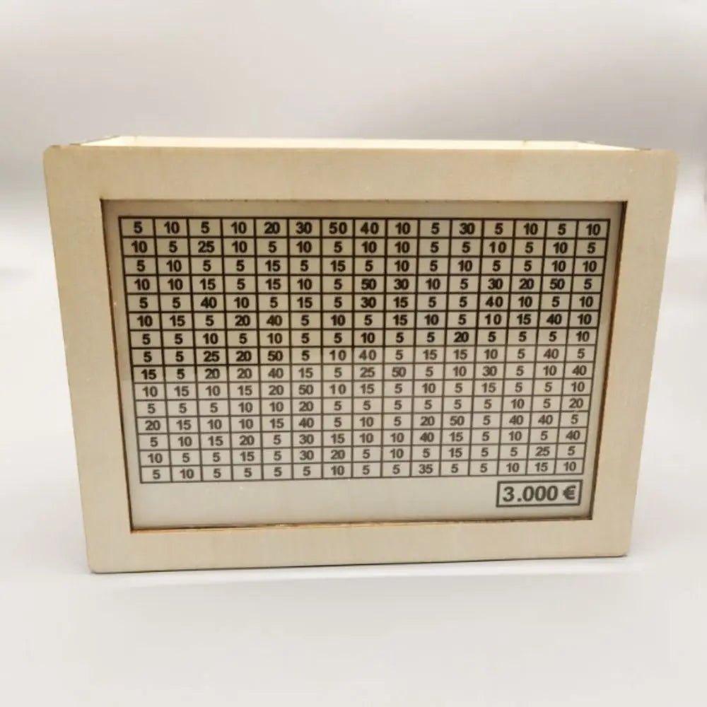 Wooden Piggy Bank With Money Goal Counter