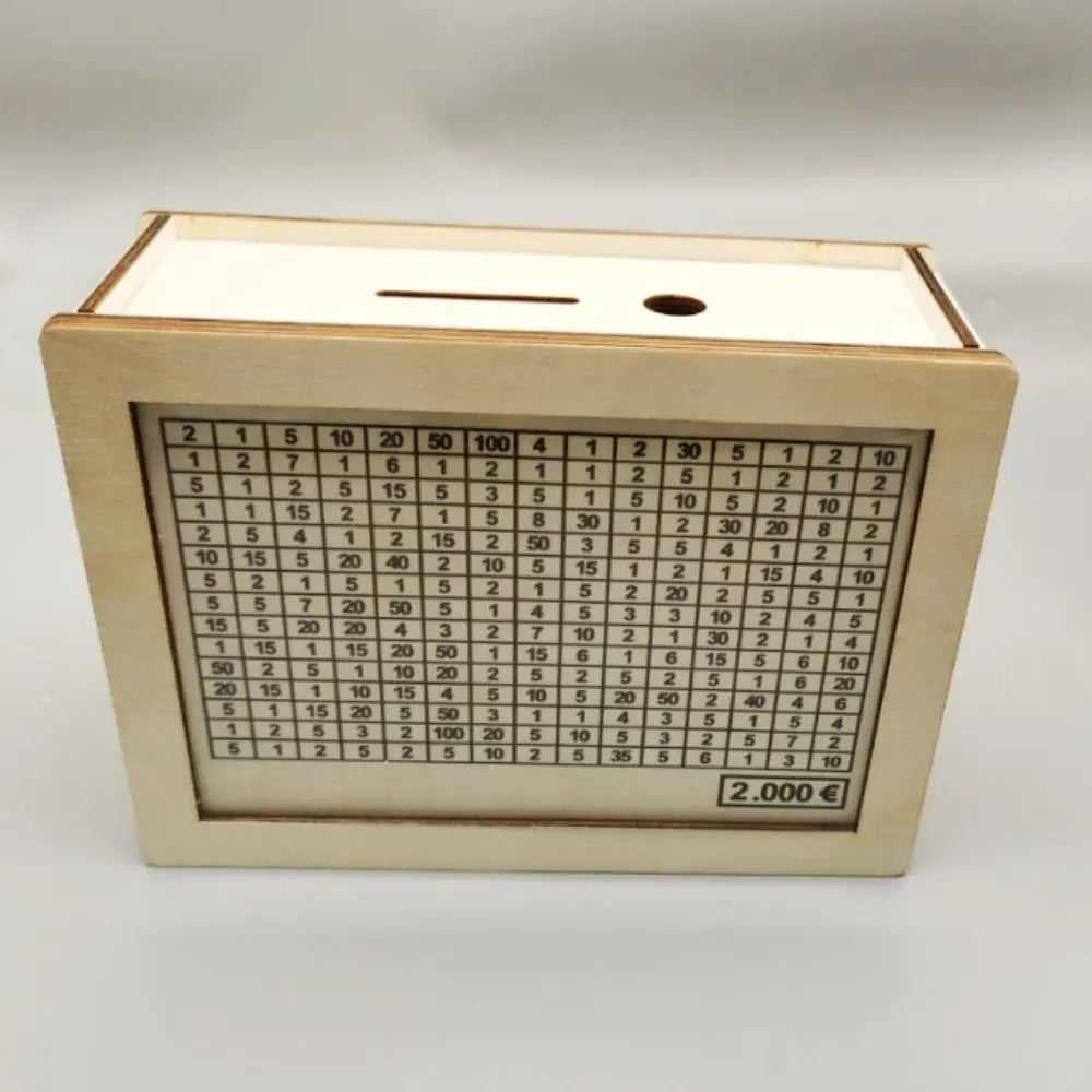 Wooden Piggy Bank With Money Goal Counter