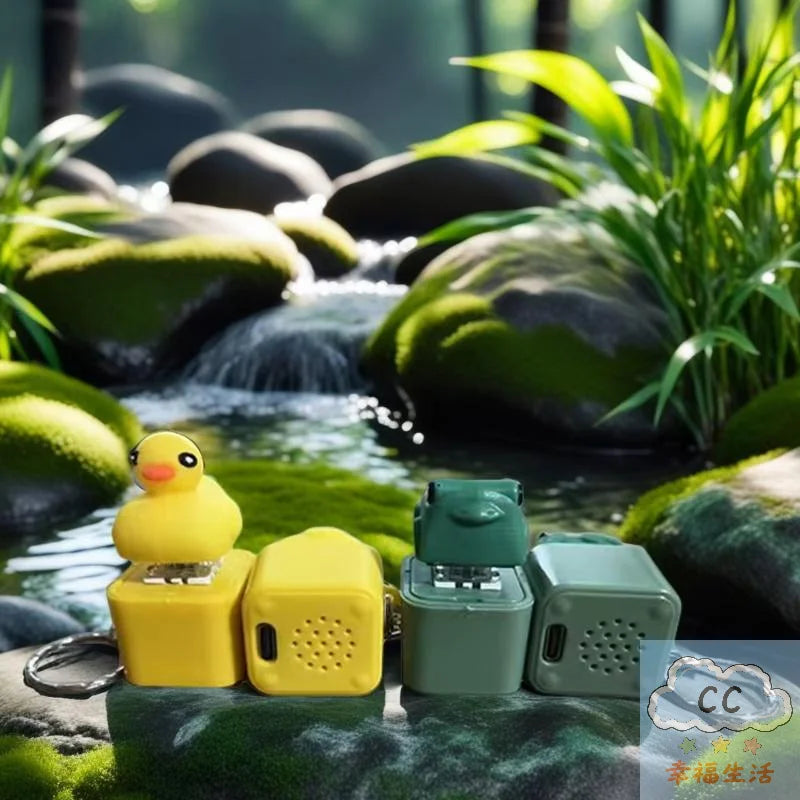 Funny Frog Duck Keychain Fidget Clicker with LED