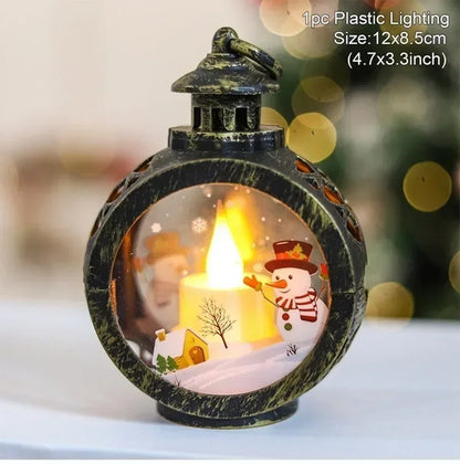 Lighted Christmas Snow Globe Lantern
