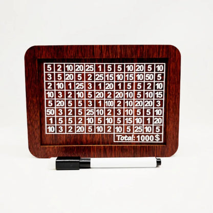 Wooden Piggy Bank With Money Goal Counter