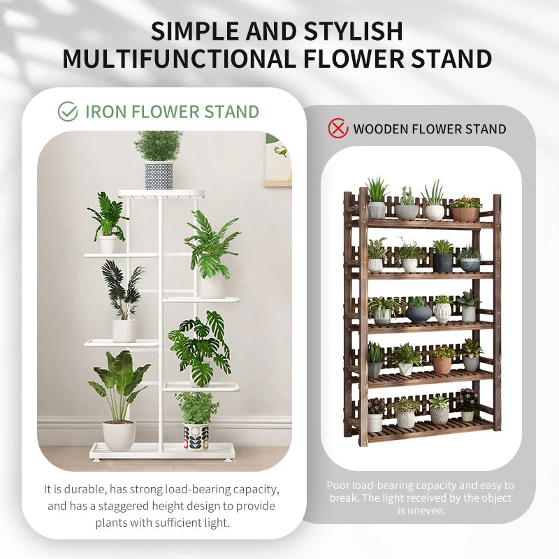 Indoor Wooden Tiered Plant Stand