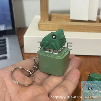 Funny Frog Duck Keychain Fidget Clicker with LED