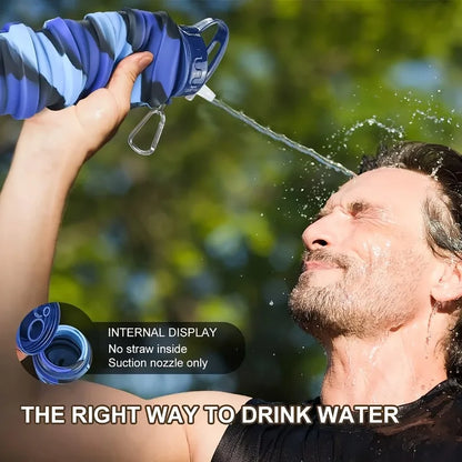 Foldable Silicone Water Bottle 500ML | Leakproof BPA Free