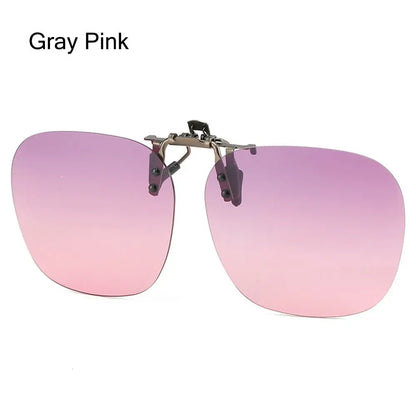 Polarized Clip-On Sunglasses – Flip Up Square Shades for Prescription Glasses, UV400