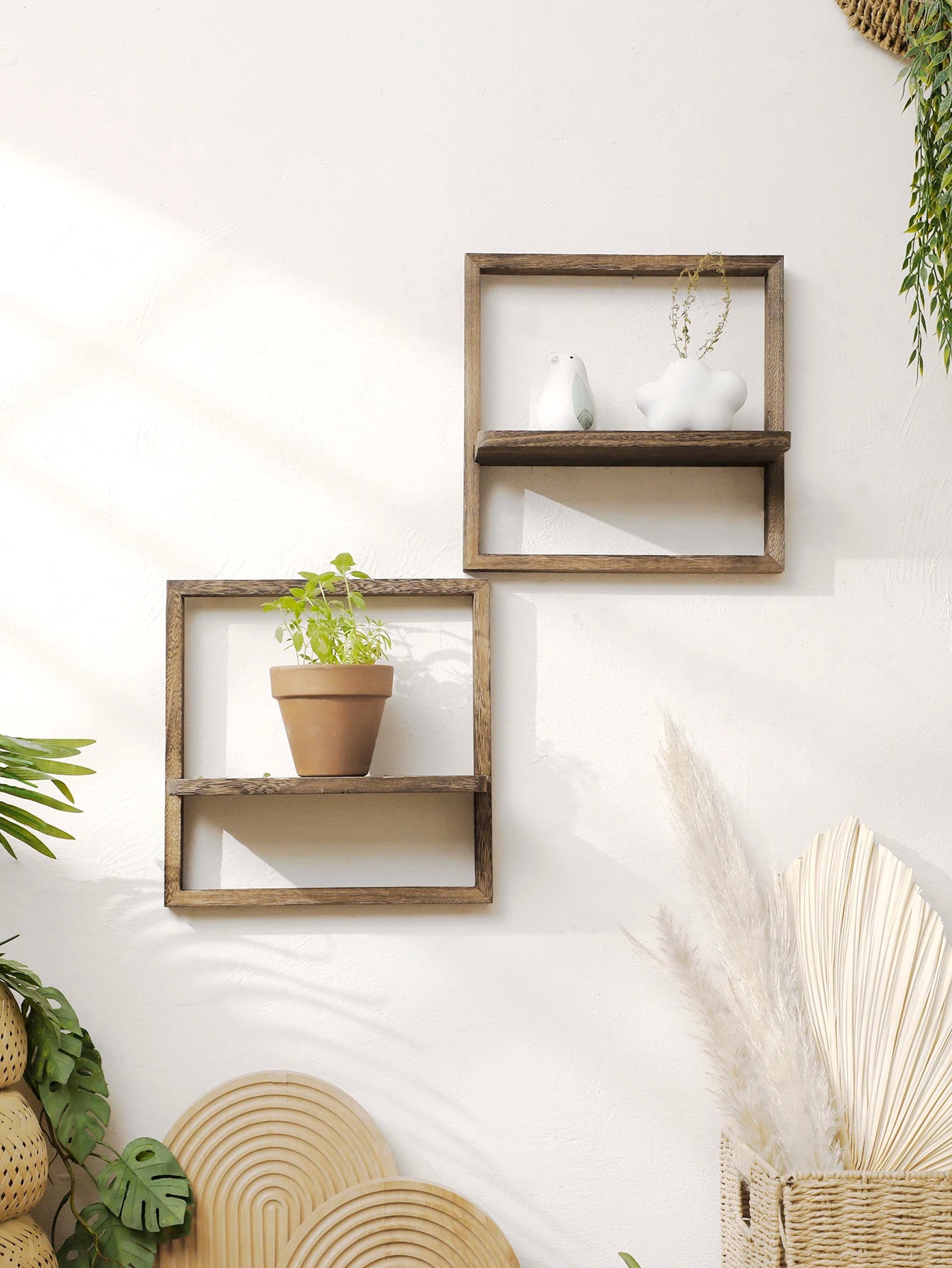 Rustic Wooden Floating Shelves