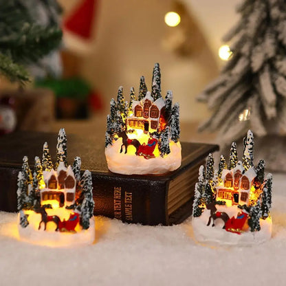 LED Christmas Village House Figurines