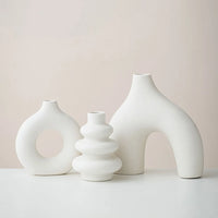 White Ceramic Vase Set