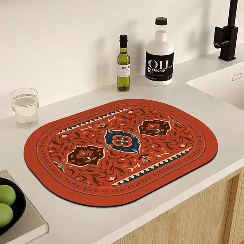 Printed Absorbent Dish Drying Mat