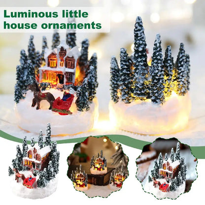 LED Christmas Village House Figurines
