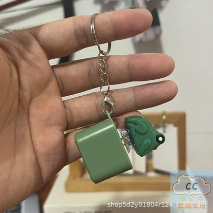Funny Frog Duck Keychain Fidget Clicker with LED