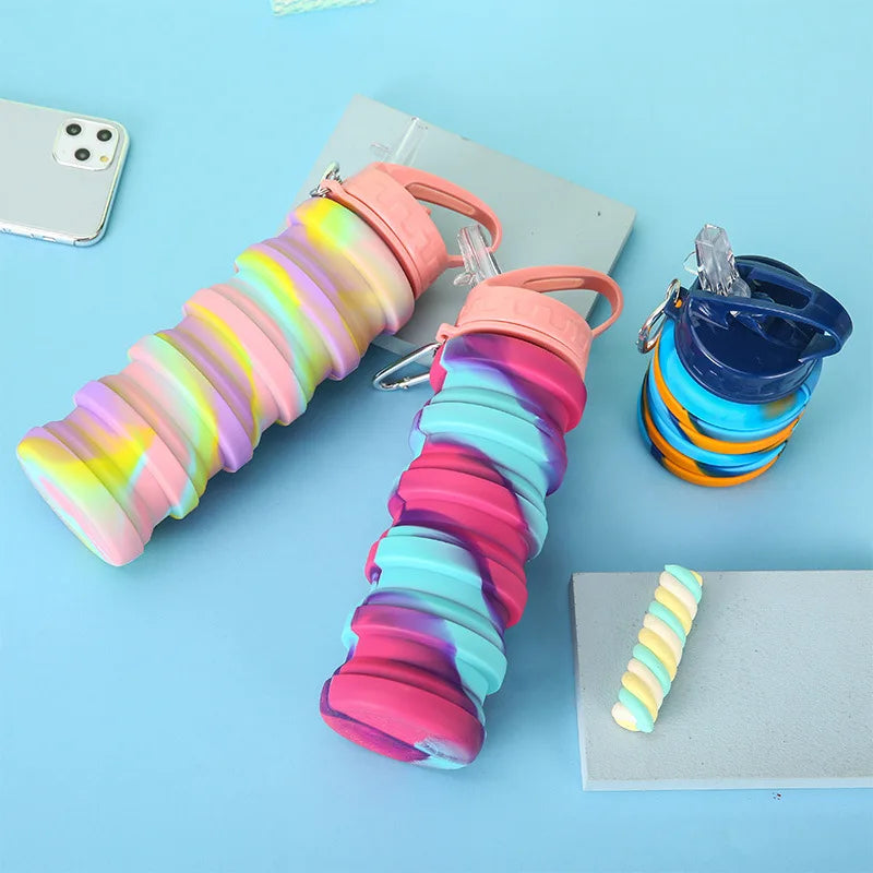 Foldable Silicone Water Bottle 500ML | Leakproof BPA Free