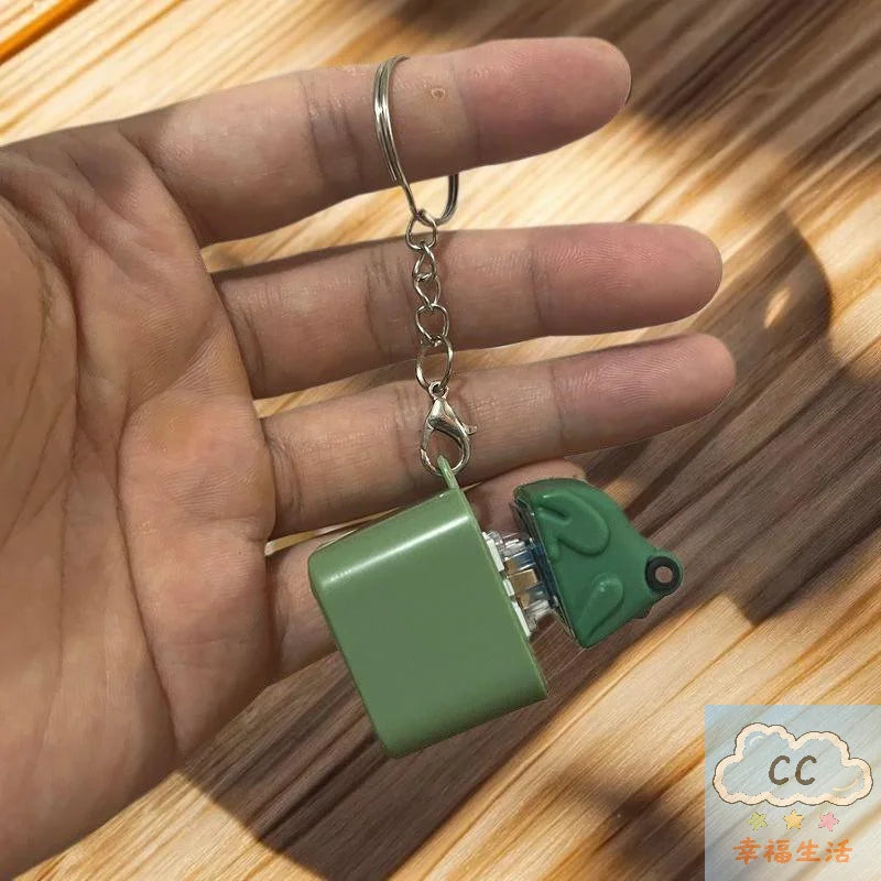 Funny Frog Duck Keychain Fidget Clicker with LED