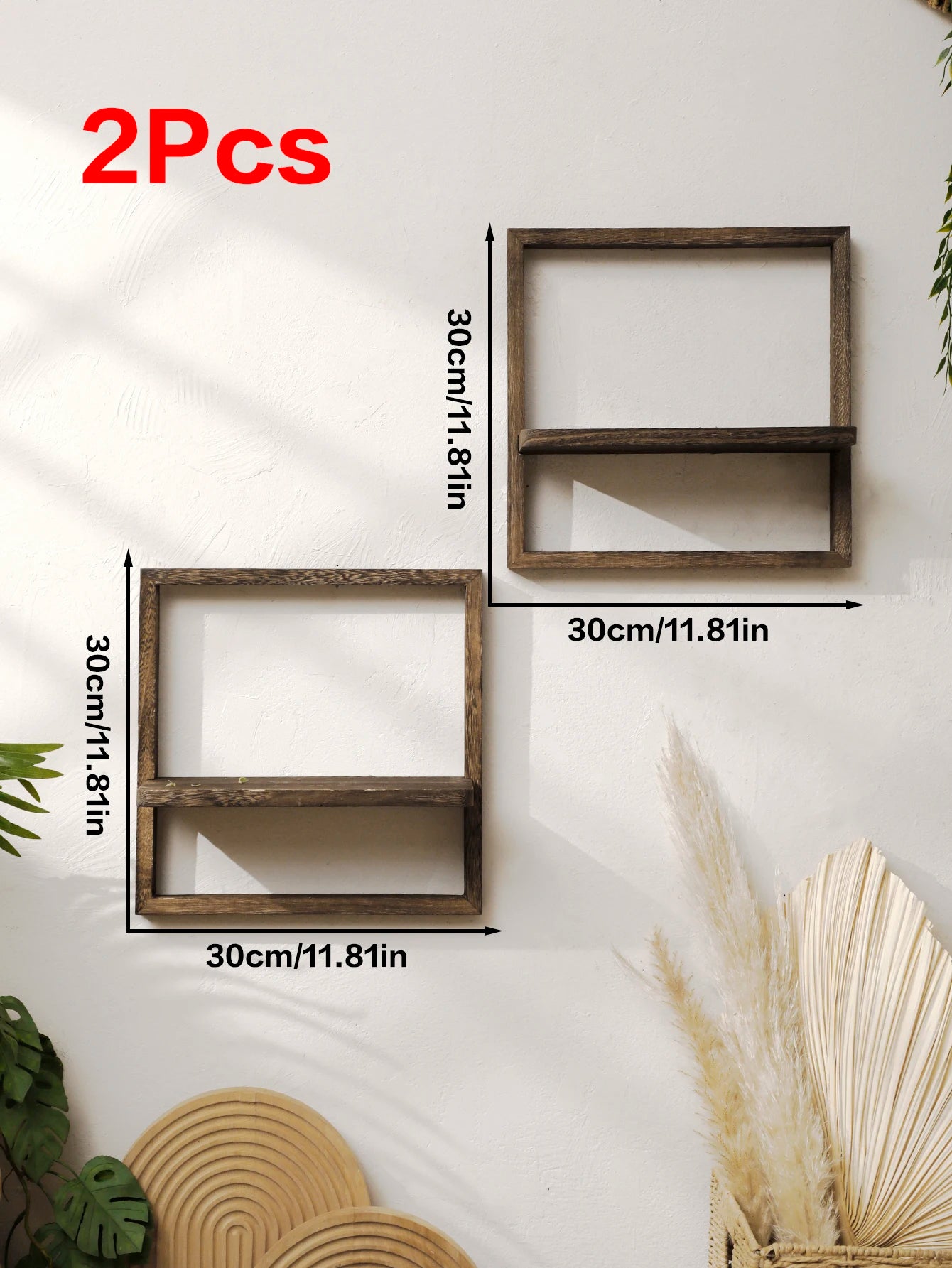 Rustic Wooden Floating Shelves