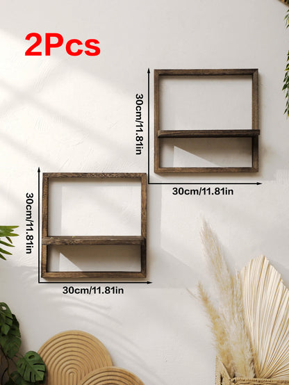 Rustic Wooden Floating Shelves