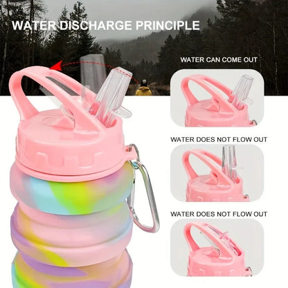 Foldable Silicone Water Bottle 500ML | Leakproof BPA Free
