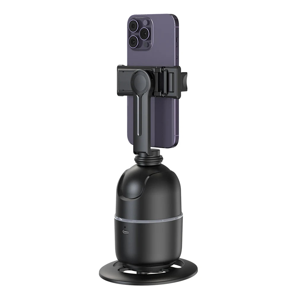 360° Auto Face Tracking Tripod – AI Phone Holder with Gesture Control