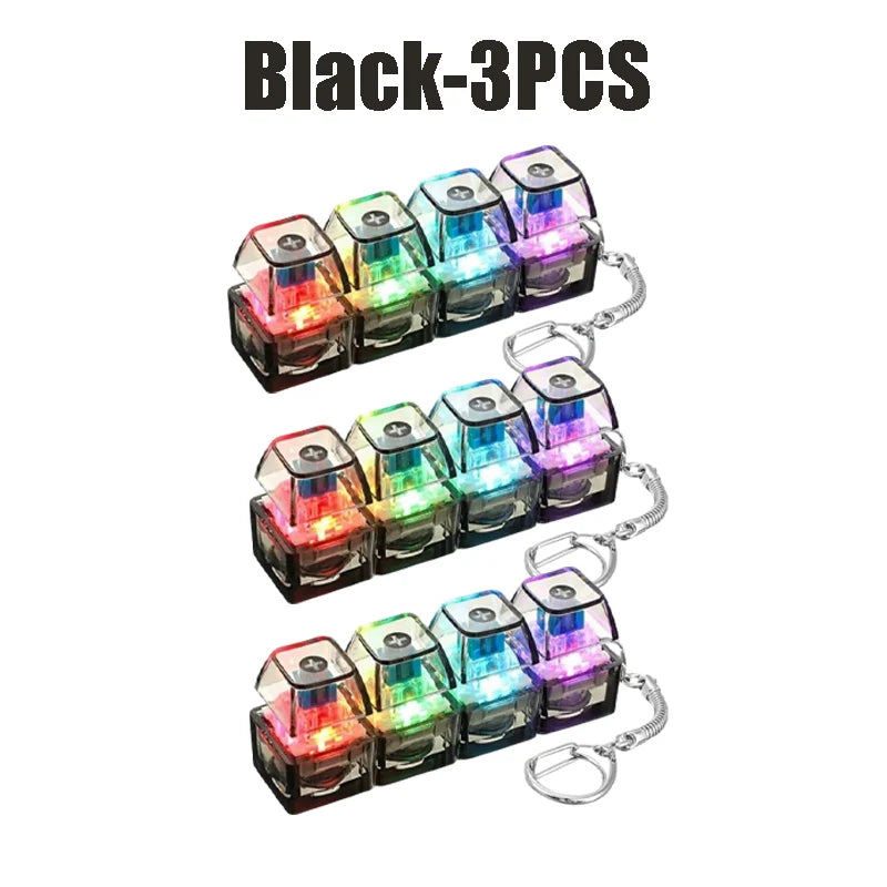 LED Light Up Keychain Fidget Toy Keyboard Clicker