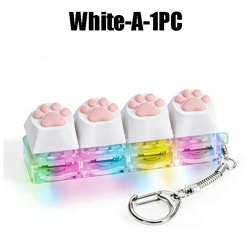 LED Light Up Keychain Fidget Toy Keyboard Clicker