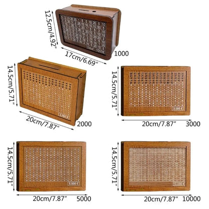 Wooden Piggy Bank With Money Goal Counter