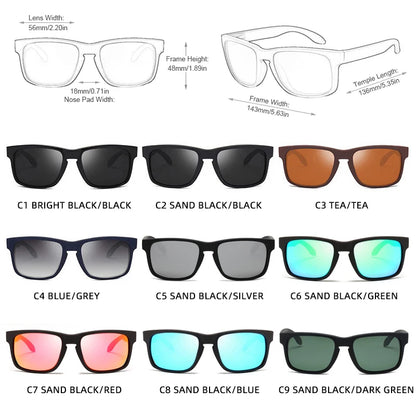 Classic Black Square Polarized Sunglasses – UV400 Sport & Fashion