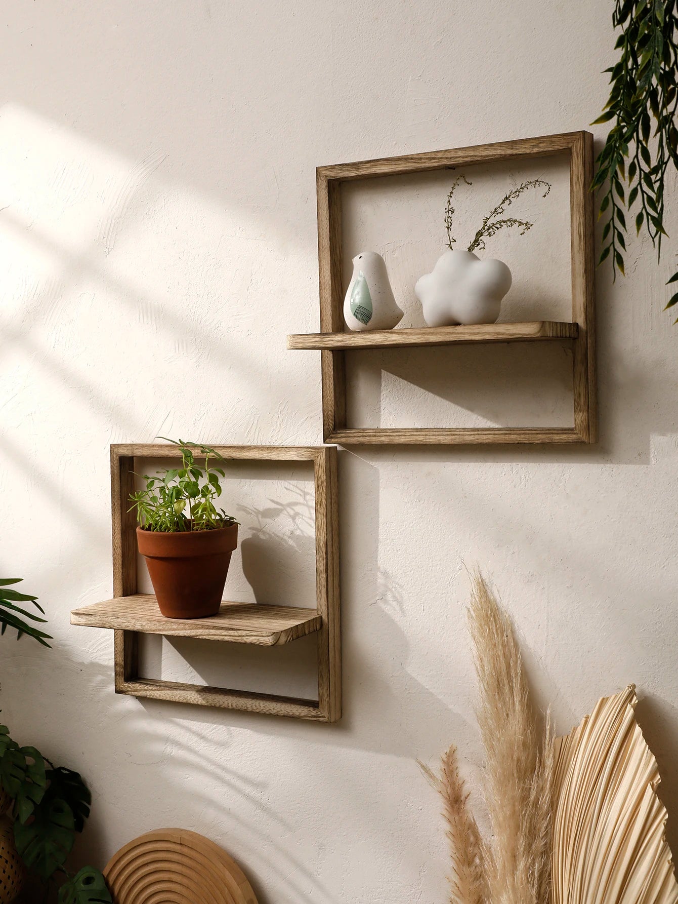 Rustic Wooden Floating Shelves