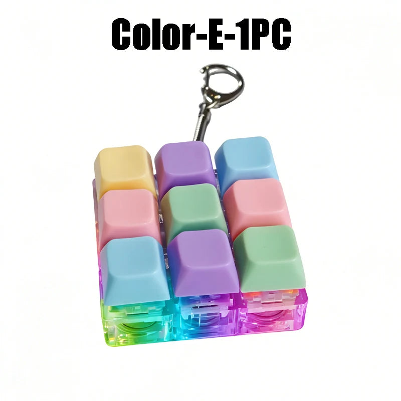 LED Light Up Keychain Fidget Toy Keyboard Clicker