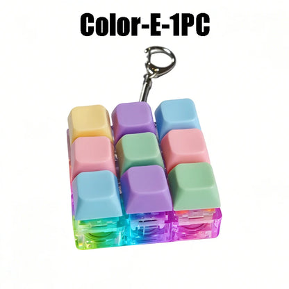 LED Light Up Keychain Fidget Toy Keyboard Clicker