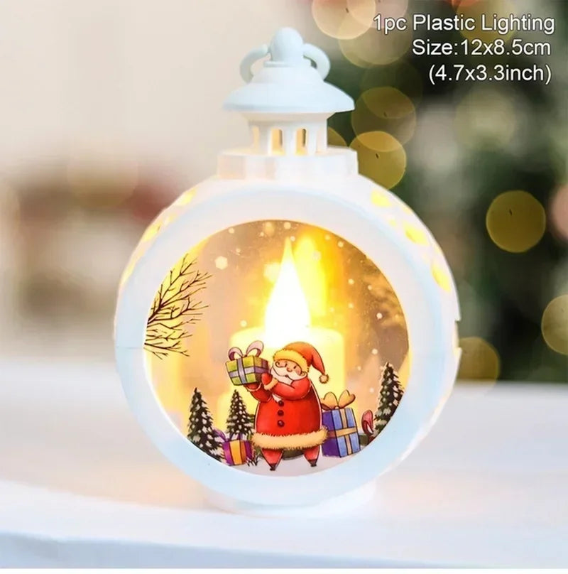 Lighted Christmas Snow Globe Lantern