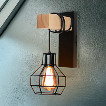 Vintage Wire Cage Wall Sconces