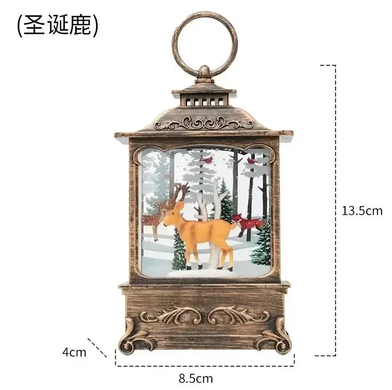 Lighted Christmas Snow Globe Lantern