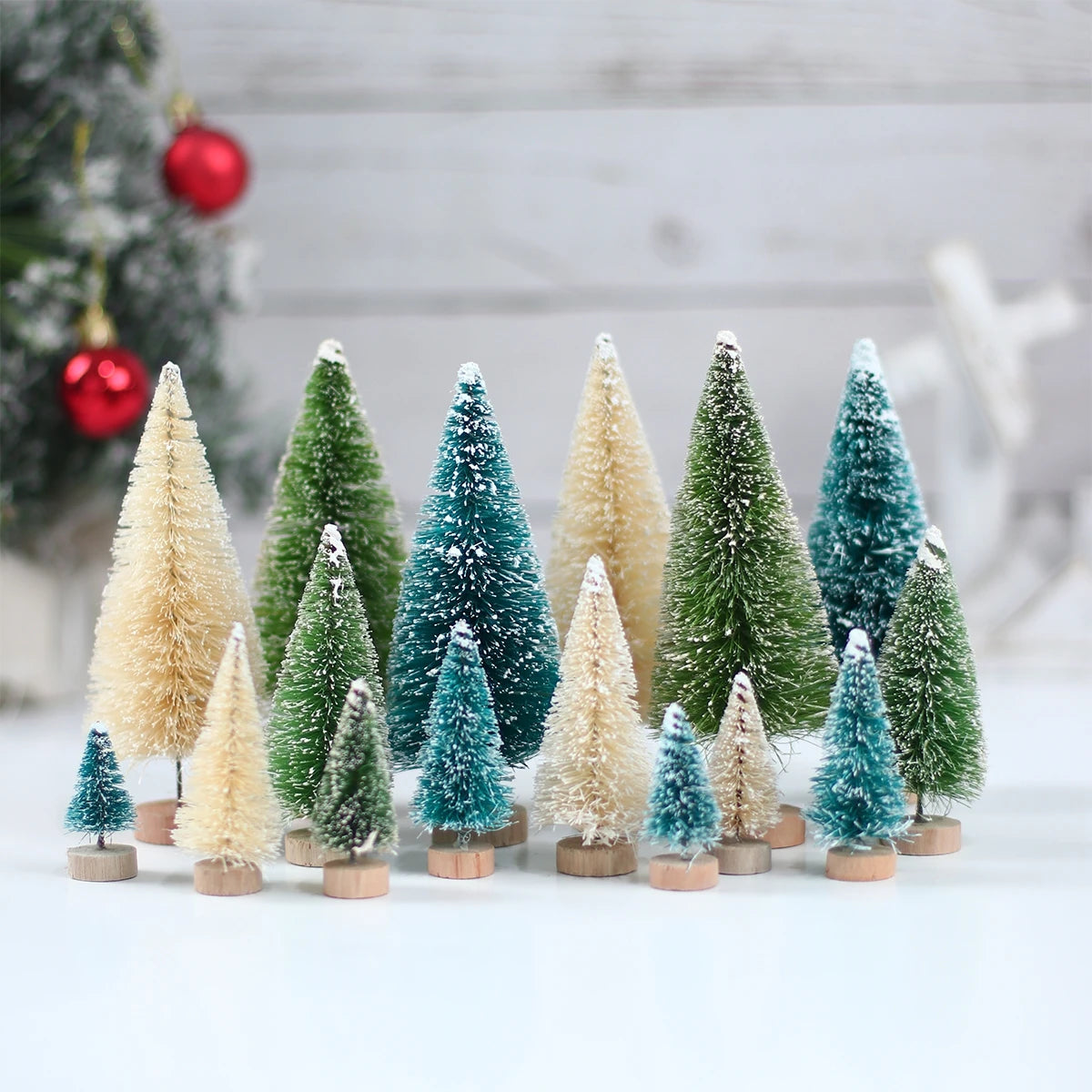 Artificial Mini Wooden Tabletop Christmas Tree