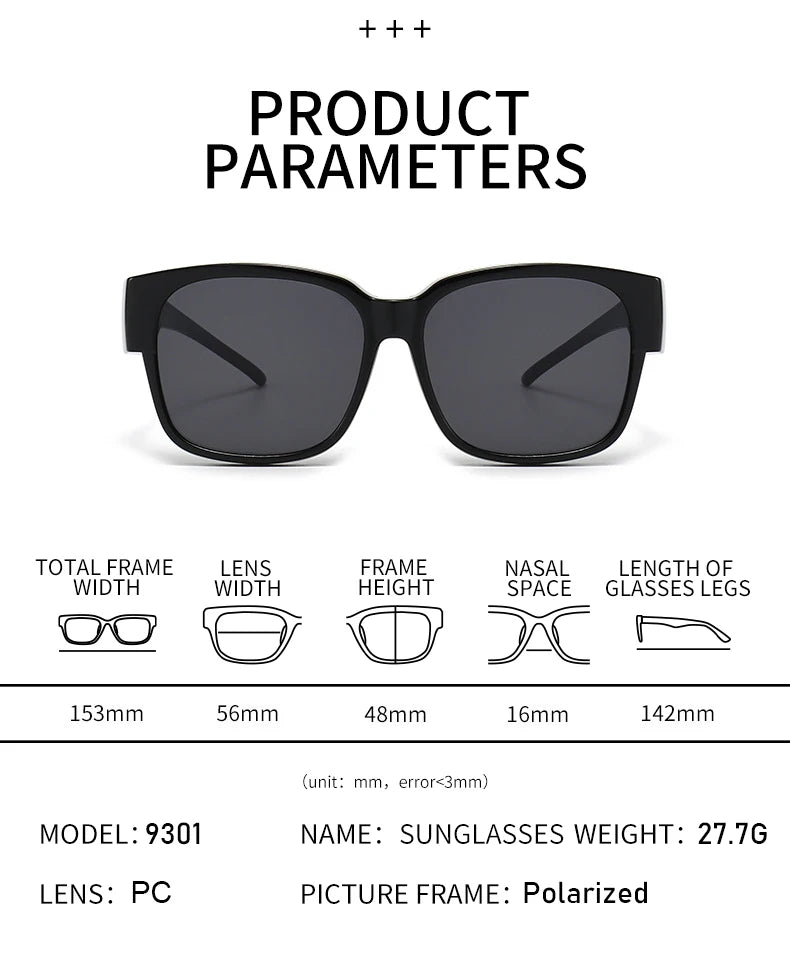 Over-Glasses Polarized Sunglasses – Fits Over Prescription Glasses, Night Vision & UV400
