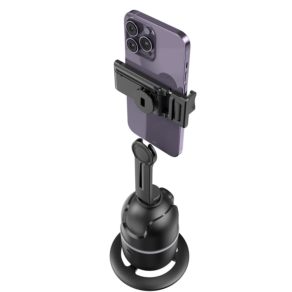 360° Auto Face Tracking Tripod – AI Phone Holder with Gesture Control