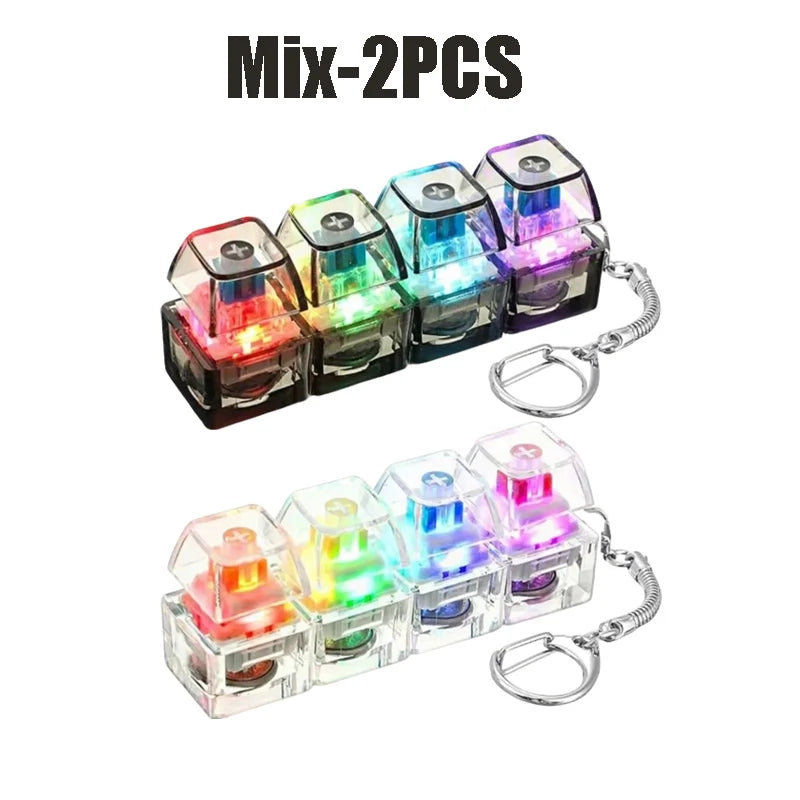 LED Light Up Keychain Fidget Toy Keyboard Clicker