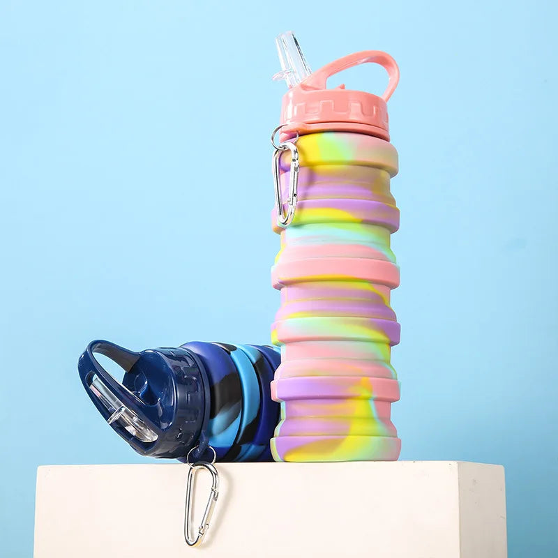 Foldable Silicone Water Bottle 500ML | Leakproof BPA Free