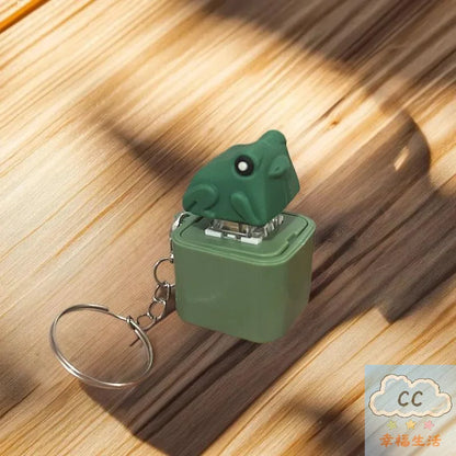 Funny Frog Duck Keychain Fidget Clicker with LED