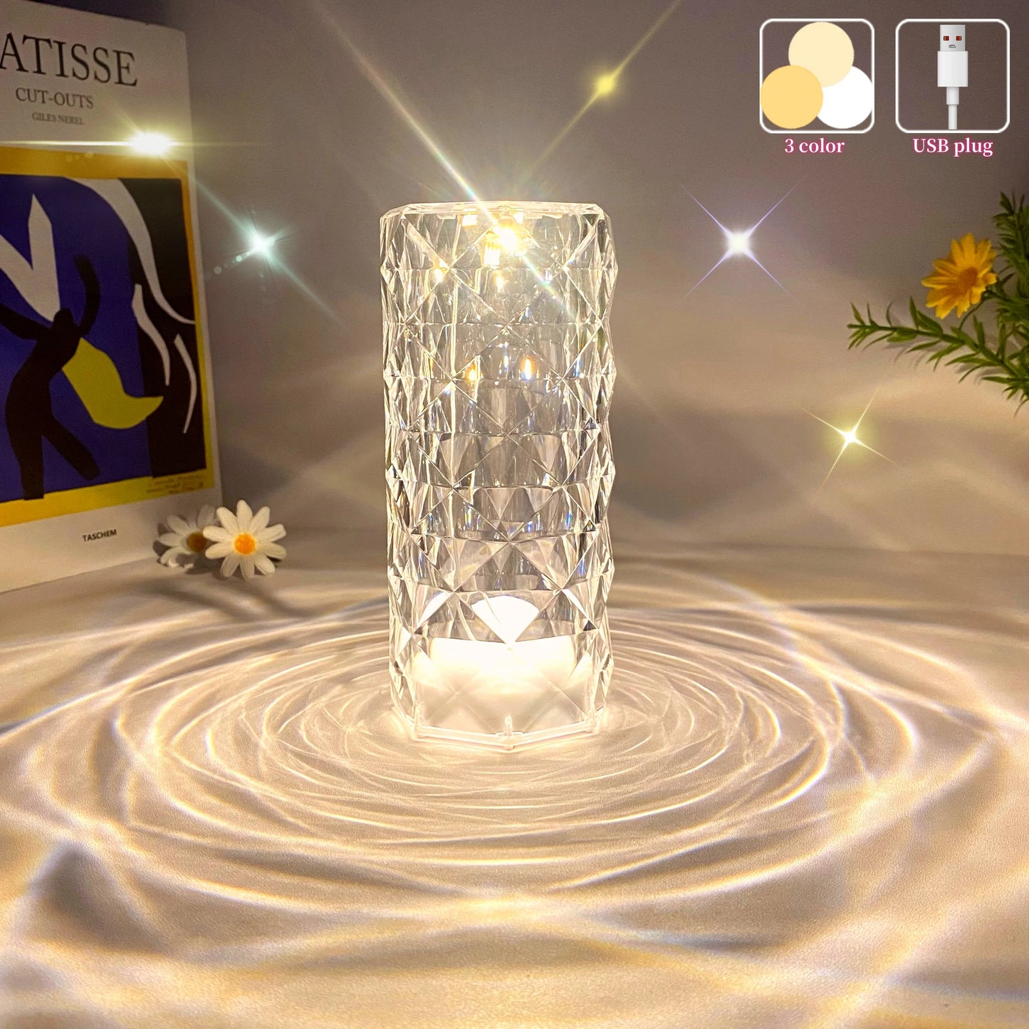 Touch-Control Crystal Desk Lamp